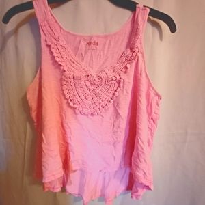 Lacey pink Small Mudd Blouse tank top